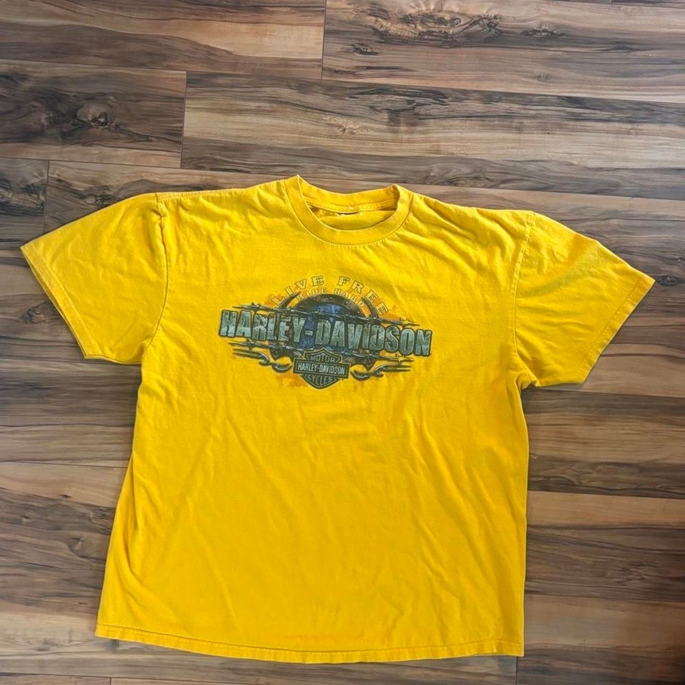 Harley Davidson Neidengard's Ohio Double Sided Yellow Graphic T-Shirt